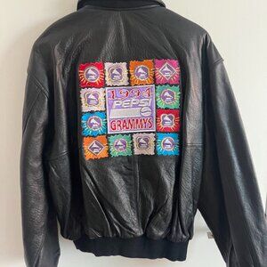 Vintage 1994 Pepsi x Grammy Awards Leather Motorcycle Jacket XL